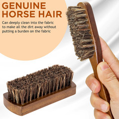 Horsehair Laundry Stain Brushes Set 2pcs by , Natural Soft Bristle for Scrubbing