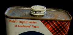 1/2 FULL Bruce Floor Cleaner Hardwood Antique Tartan Plaid Advertising Tin