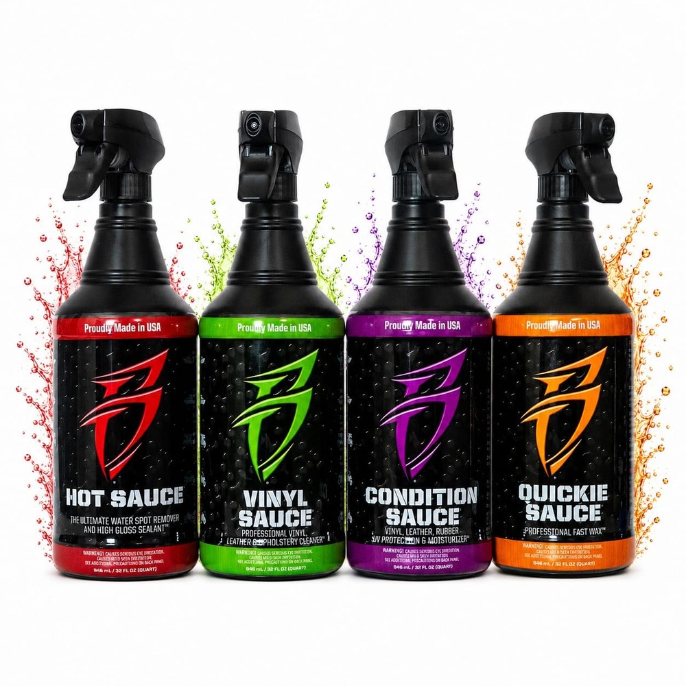 Bling Sauce Boat Essentials Cleaning & Detailing Kit, 4-Pack, 20 oz Medium