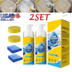 2SET 4-in-1 Multi-Enzyme Foam Cleaner, All-Purpose Spray 5oz with Sponge & Towel