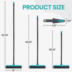 Pet Hair Removal Rubber Broom with Squeegee,Carpet rake for pet Hair Removal …