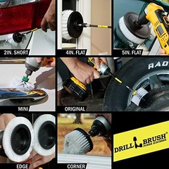 Power Scrubber Drill Brush Kit – Carpet, Upholstery & Glass Cleaner – Auto Detai