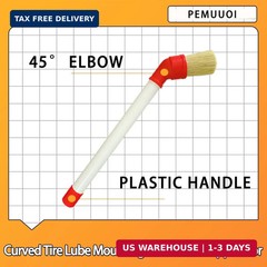 Tire Lube Brush Applicator Swab (4-Pack),11″ Plastic Handle and 45° Angled Desig