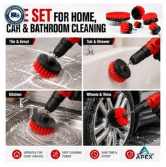 Drill Brush Cleaning Set 6 Piece Power Scrubber Attachments 2 3.5 4 5 Inch PP