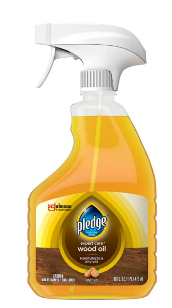 Pledge Expert Care Wood Oil, Moisturizes & Revives, Orange Scent, 16 Fl. Oz.