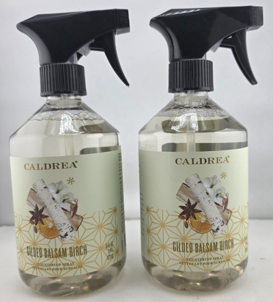 Caldrea Multi-Surface Countertop Spray, GILDED BALSAM BIRCH – 16 fl oz ( 2 pc)