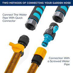 Car Wash Brush with Hose Attachment and Long Handle, 50 Inch Extendable