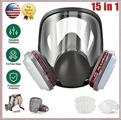 Full Face Gas Mask Painting Spraying Respirator W/Filters For 6800 Facepiece US