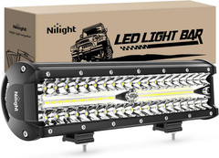 Nilight Led Light Bar 12Inch 300W Triple Row Flood Spot Combo 30000LM Bar Drivin