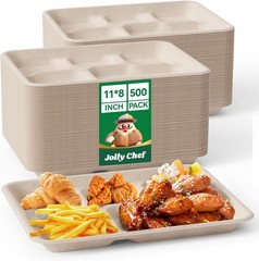 JOLLY CHEF Compostable ? Compartment Paper Plates ?? * ? ???? [???