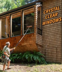 25 Foot Exterior House Cleaning Brush Set with 518 ft Extension Pole // Vinyl…