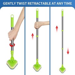 Shower Cleaning Brush 37” Shower Scrubber Tile Tub Scrubber with Long Handle