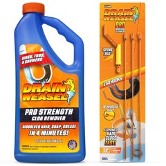 Drain Weasel Pro Strength Clog Remover Plus 3 Pack Pro Snake | Declogger Clea…