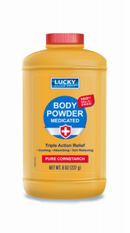 Lucky Super Soft 11366-12 8 oz Medicated Cornstarch Body Powder – Pack of 4
