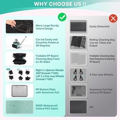 Lightweight & Foldable 40L Cleaning Bag with Durable Wheels – Home Essential