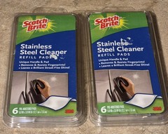 Lot of 2 3M Scotch-Brite Stainless Steel Cleaner Refill Pads 6 pads per box New