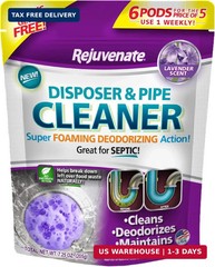 Rejuvenate Disposal Cleaner, 6 Pods, Lavender-Scented Disposal and Pipe Cleaner