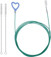 Drain Cleaning Tool, 118in Long Wire Pipe Cleaner with 2 Straight Flexible Clean