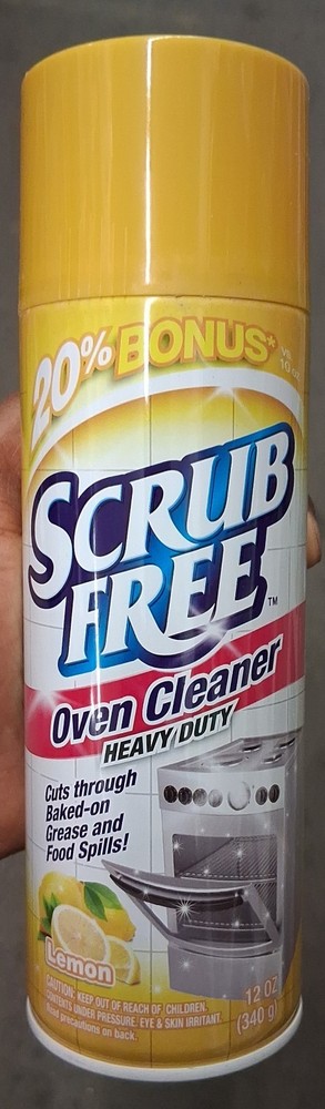 Scrub Free Oven Cleaner Heavy Duty Lemon Scent Aerosol Cuts Grease 12 oz