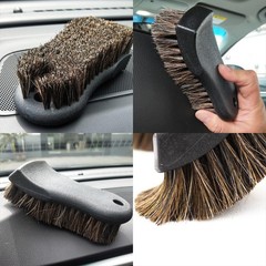 Leather Cleaning Brush for Car Interior, Long Bristle Horse Hair Vehicle Leat…