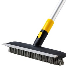 Floor Scrub Brush Telescopic Handle 2 in 1 Scrape Brush 55.9 inch