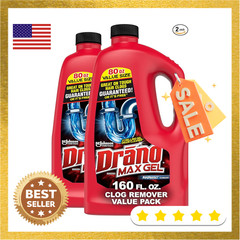 Drano Max Gel Drain Clog Remover, 160 Ounces, 2 Count
