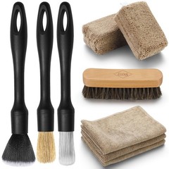 9PCS Car Interior Detailing Set, Microfiber Cloth & Applicator, Single-Head D…