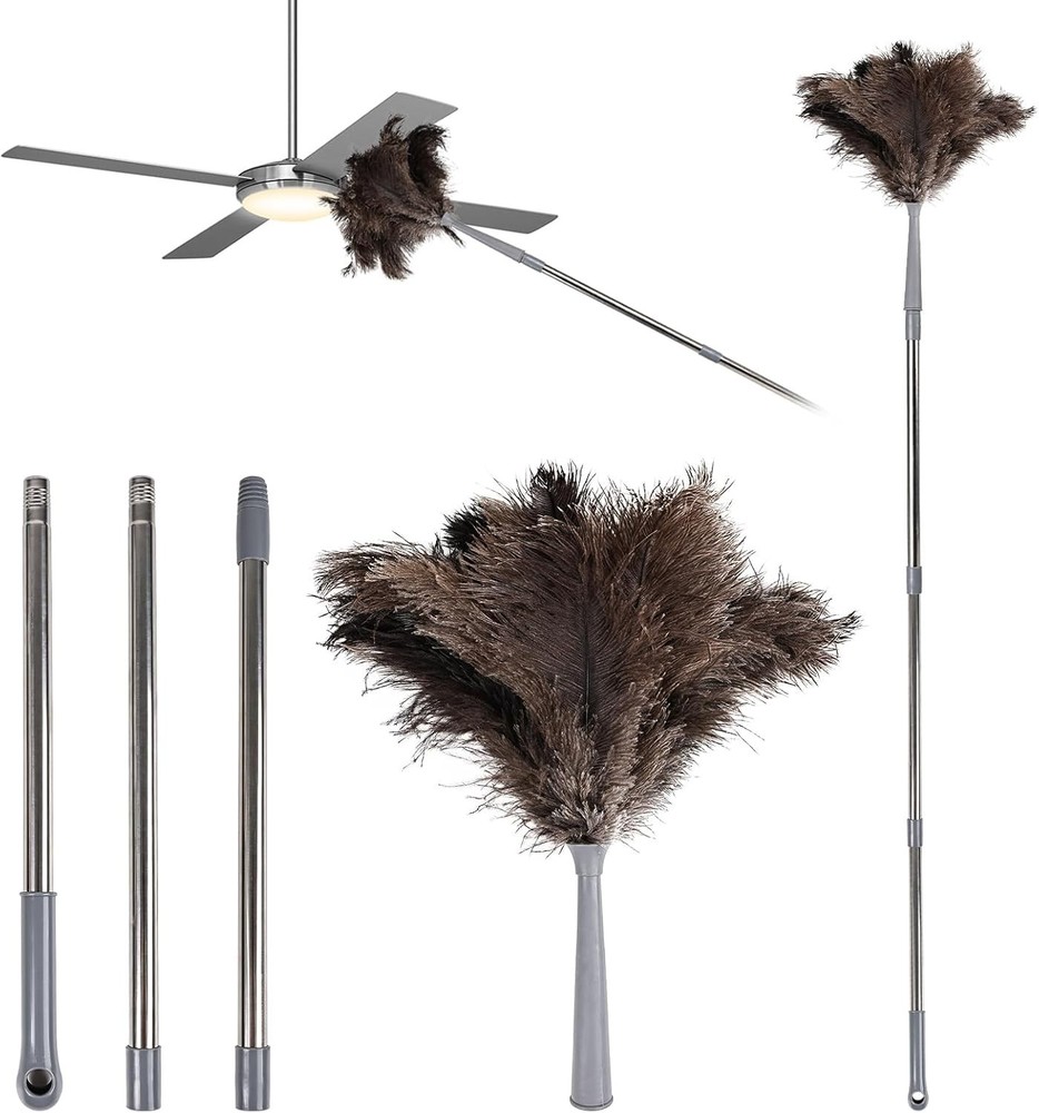 Plumero de plumas de avestruz para limpieza de teclado, hogar, coche, oficina