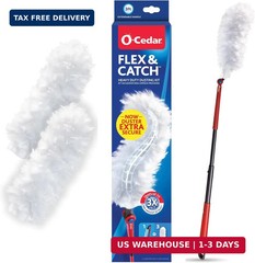 O-Cedar Flex & Catch Heavy Duty Dusting Kit with 3 Disposable Duster Refills | N