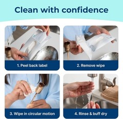 Luxurious Silver Wipes: 12 Pre-Moistened Polish Wipes for Metals and Antiques