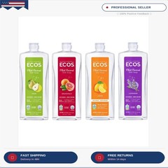 ECOS Plant Based Dish Soap Variety Pack – Natural Dishwashing Liquid Cuts Grease