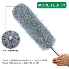 Microfiber Feather Duster with Extendable Pole, 100-inch Extra-Long Dusters T…