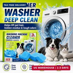 Enzyme Washing Machine Cleaner Tablets for Pet Owners, [2X Power] Washer Cleaner