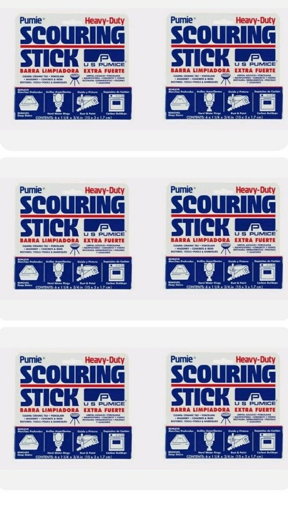 6 US Pumie Pumice Heavy Duty Scouring Stick Stone Cleaner