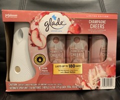 CHAMPAGNE CHEERS GLADE AUTOMATIC SCENTED SPRAY, 3-6.2 oz REFILLS, 1-SPRAY UNIT