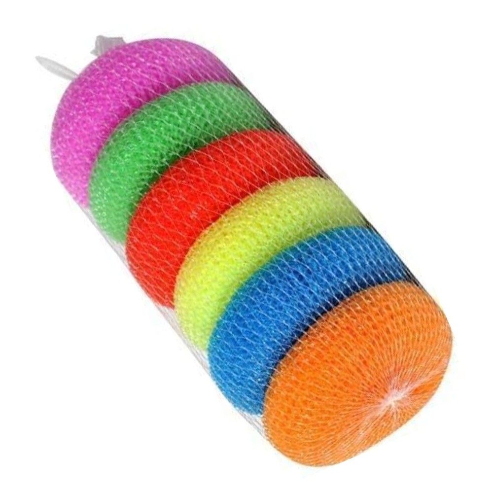 6 Pcs Plastic Cleaning Scrubber Kitchen Washing Item Pot Wash For Utensils Juna