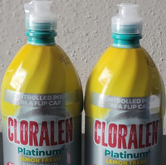 Cloralen Platinum Bleach Liquid Lemon Fresh Controlled Pour Cap (2 Pack)