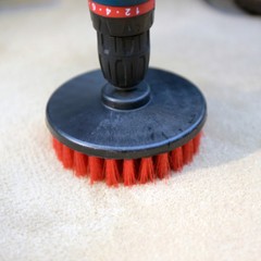 2 Pcs drill brush for Car care Carpet Wall and Tile cleaning HEAVY DUTY (RED)