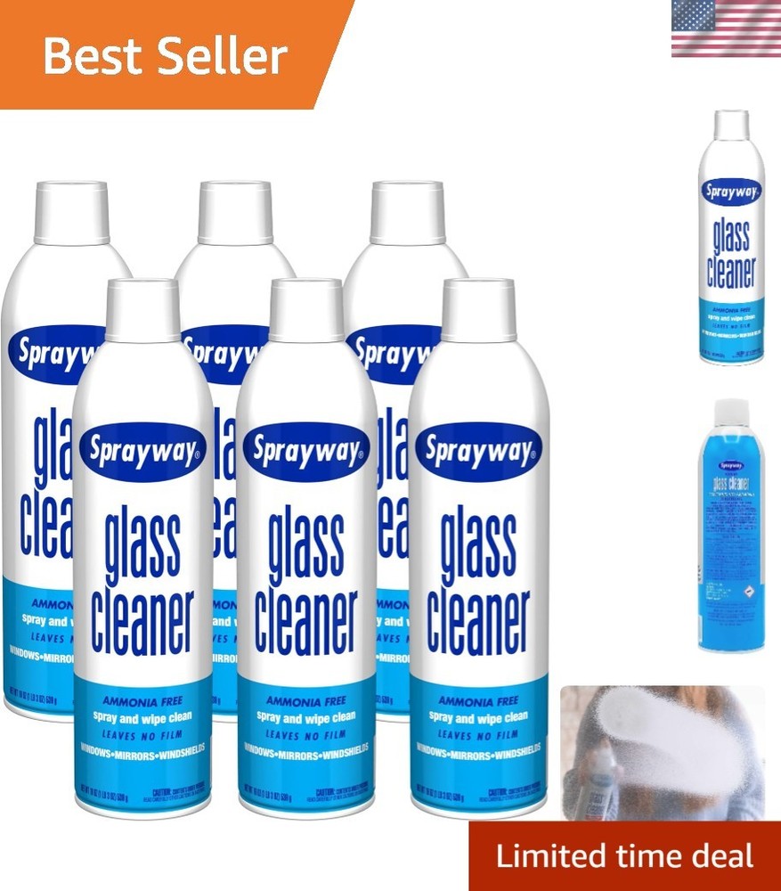 Pack of 6 Streak-Free Foaming Glass Cleaner, 19oz – Ultimate Cleaning Experience