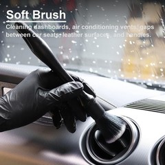 4 PCS Car Detailing Brush Set for Cleaning Interior or Exterior, Boars Bristl…