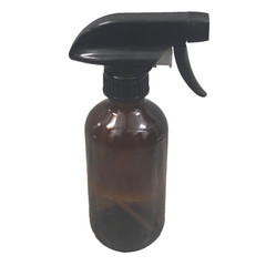 Amber Glass Spray Bottle with Black Trigger Sprayer (Empty)