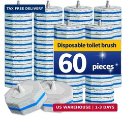 60PCS Disposable Toilet Brush Refills High-density Cleaner Wands for Clorox