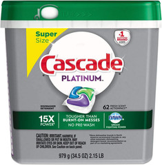 Cascade 97726PK Actionpacs, Fresh Scent, 34.5 Oz Bag, 62/Bag