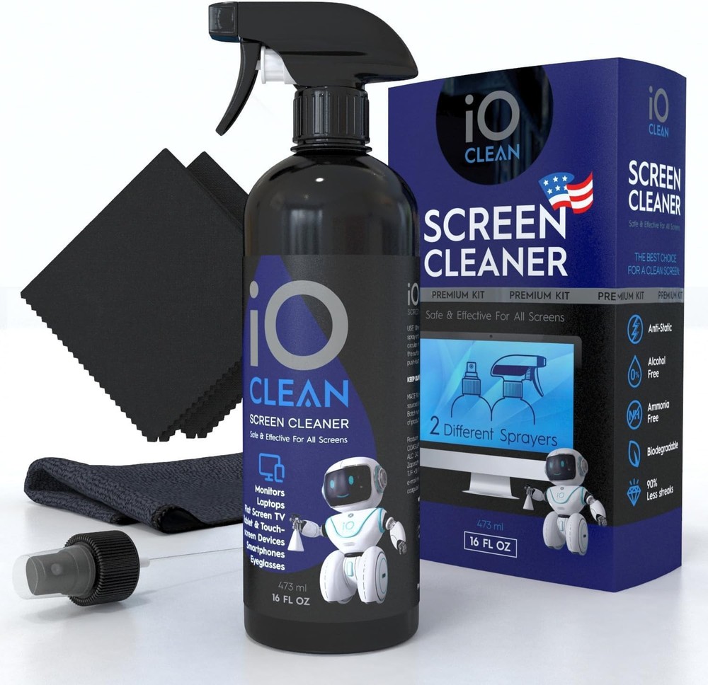 Screen Cleaner Spray (16oz – 473ml) –Best Large Cleaning Kit for LCD LED OLED TV