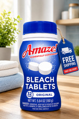 AMAZE Ultra Concentrated Bleach Tablets 32pcs Original Scent Laundry Toilet Clea