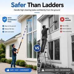28 FT Exterior House Cleaning Brush Set with 6-21 Foot Telescoping Extension …