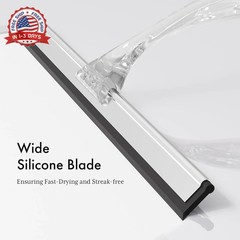 AmazerBath Shower Squeegee for Glass Doors, All-Purpose Squeegee with Suction Ho