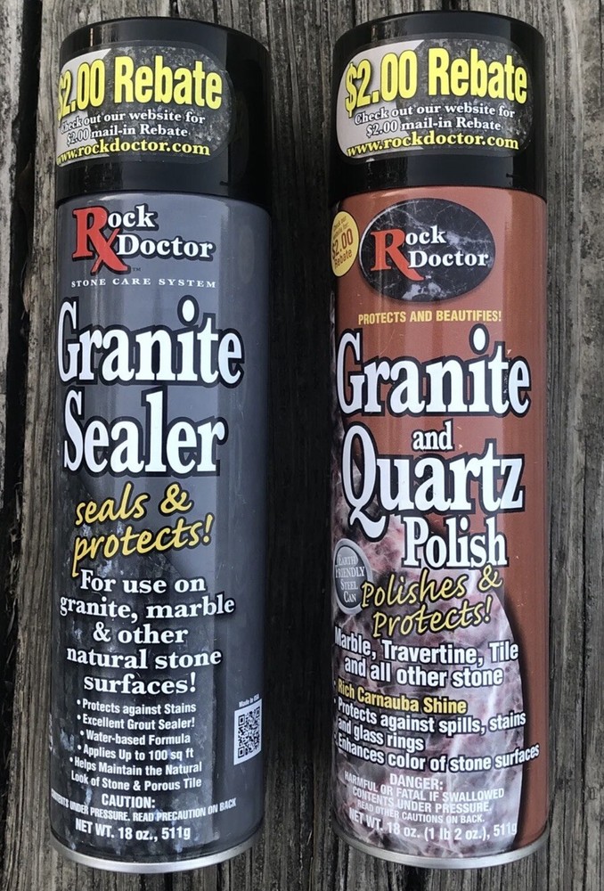 Rock Dr. Granite Sealer And Granite And Quartz Polish 18 Spray New