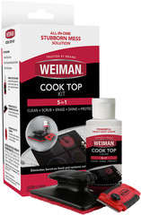 Weiman Glass Stove Top Complete Cleaning Kit Cleaner Scrubber & Scraper Included