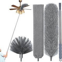 100″ Microfiber Feather Duster Extension Pole Cobweb Ceiling Fan Cleaner Tool